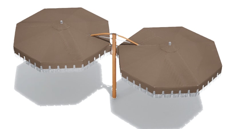 Double Outdoor Umbrella Revit Family