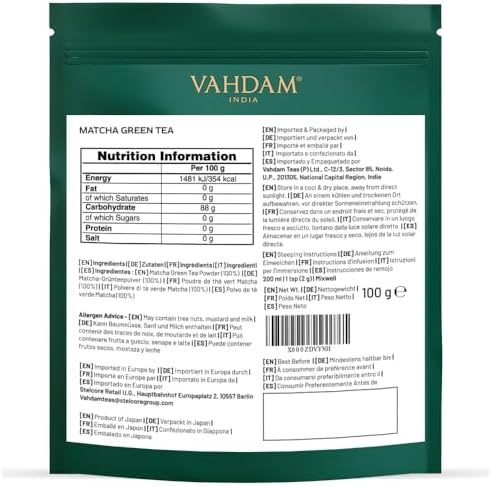 Vue 3 de Vahdam Matcha The Vert