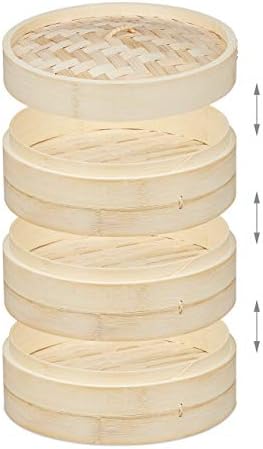 Vue 6 de Relaxdays Cuiseur Vapeur Bambou