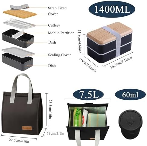 Vue 2 de Aiuuee Bento Lunch Box