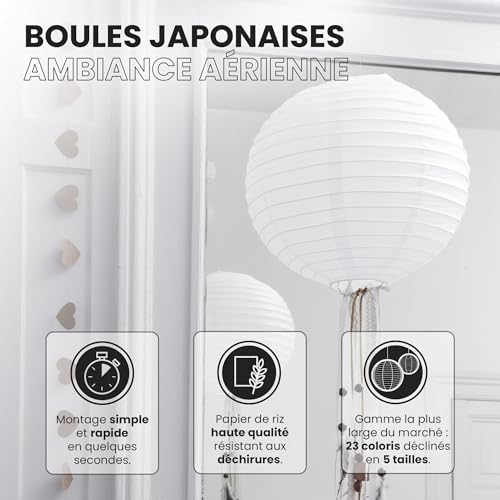 Vue 2 de Lampion Boule Papier Cm