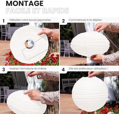 Vue 4 de Lampion Boule Papier Cm