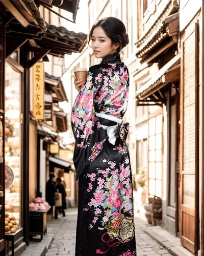Vue 4 de Pcs Robe Japonaise Geisha