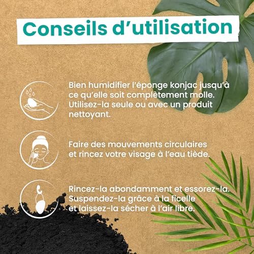 Vue 5 de Eponge Konjac Visage Naturelle