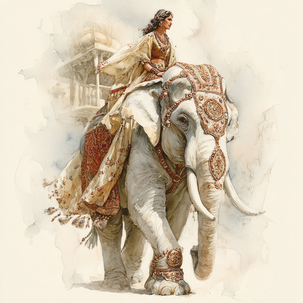 Cover illustration for The princess and the royal elephant