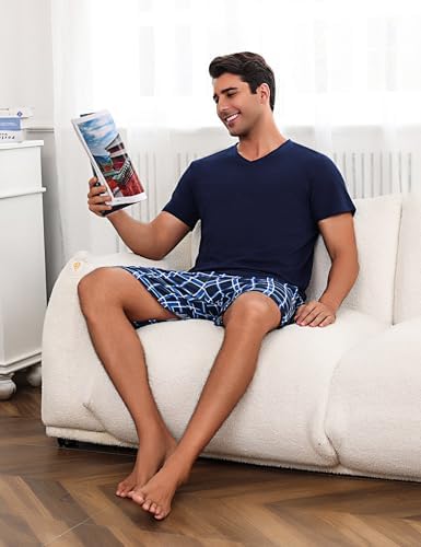 Vue 4 de Pyjama Court Homme Coton