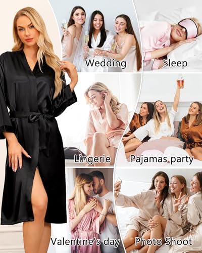 Vue 5 de Peignoir Satin Femme Robes