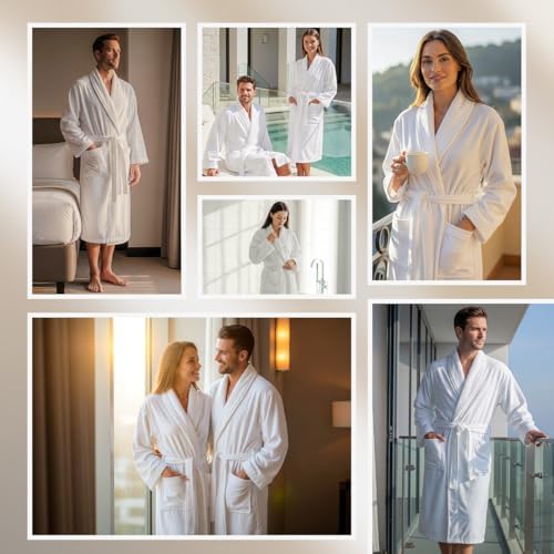 Vue 5 de Peignoir Unisexe En Coton