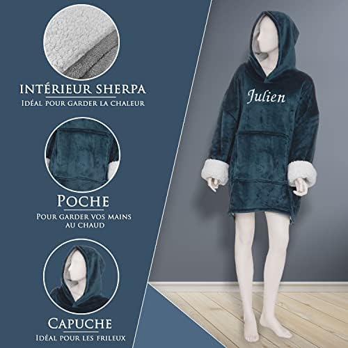 Vue 4 de Plaid Capuche Personnalisee