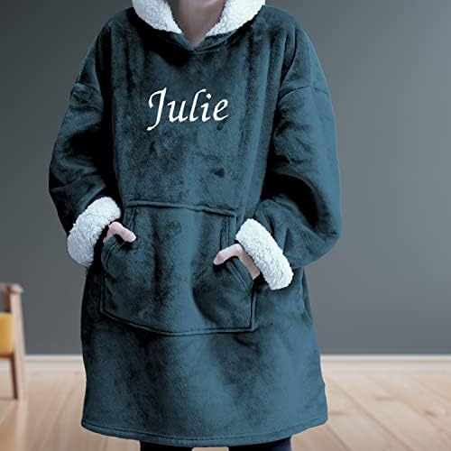 Vue 5 de Plaid Capuche Personnalisee