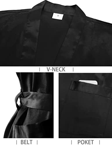 Vue 5 de Peignoir Homme Satin Peignoir