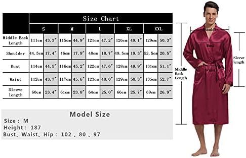 Vue 6 de Peignoir Homme Satin Peignoir