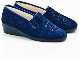 Vue 2 de Pantoufles Velours Motif Cachemire