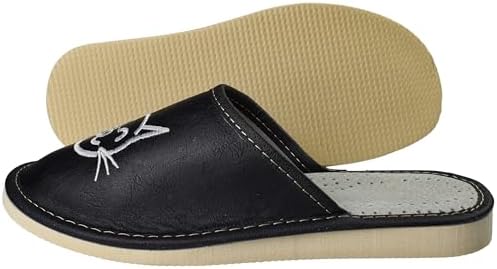 Vue 4 de Pantoufles Femme Cuir Chaussons