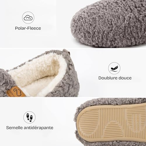 Vue 4 de Chaussons Femme Chaudes En