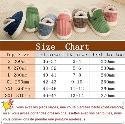 Vue 3 de Chaussons Femme Pantoufles Homme