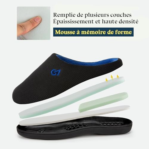 Vue 5 de Hommes Chaussons Memoire