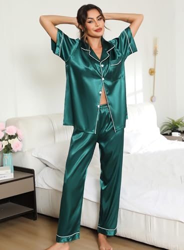 Vue 2 de Pyjama Satin Femme Short