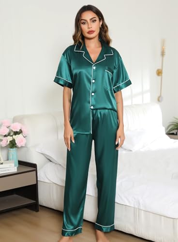 Vue 3 de Pyjama Satin Femme Short