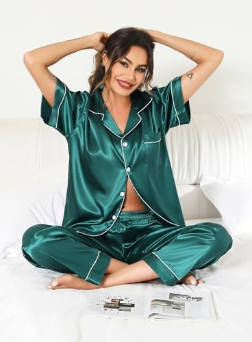 Vue 4 de Pyjama Satin Femme Short