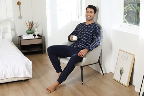 Vue 4 de Pyjama Homme Coton Hiver