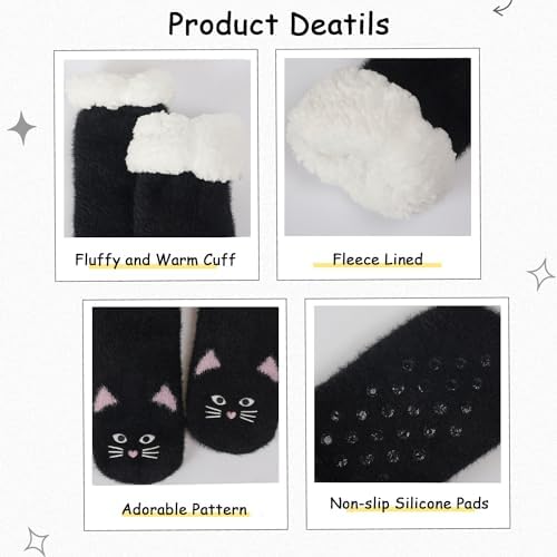 Vue 5 de Chaussettes Chaudes Antiderapantes Femmes