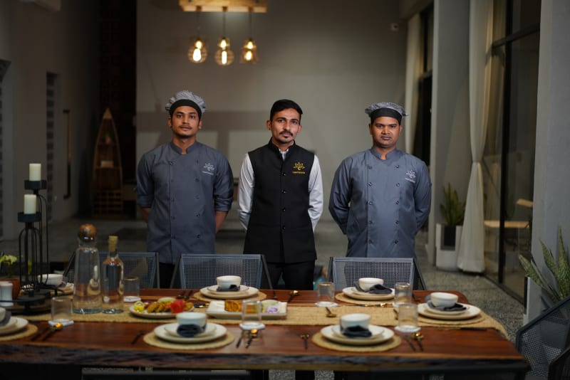 Villa staff providing bespoke warm service