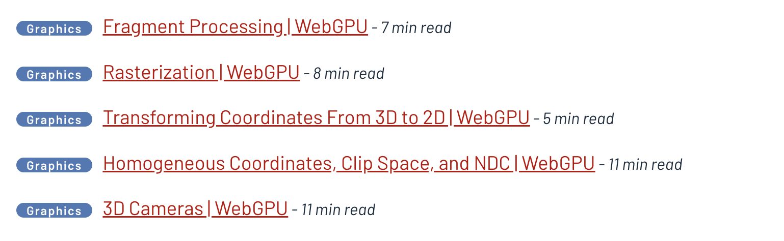 Rendering Pipeline Learning Path