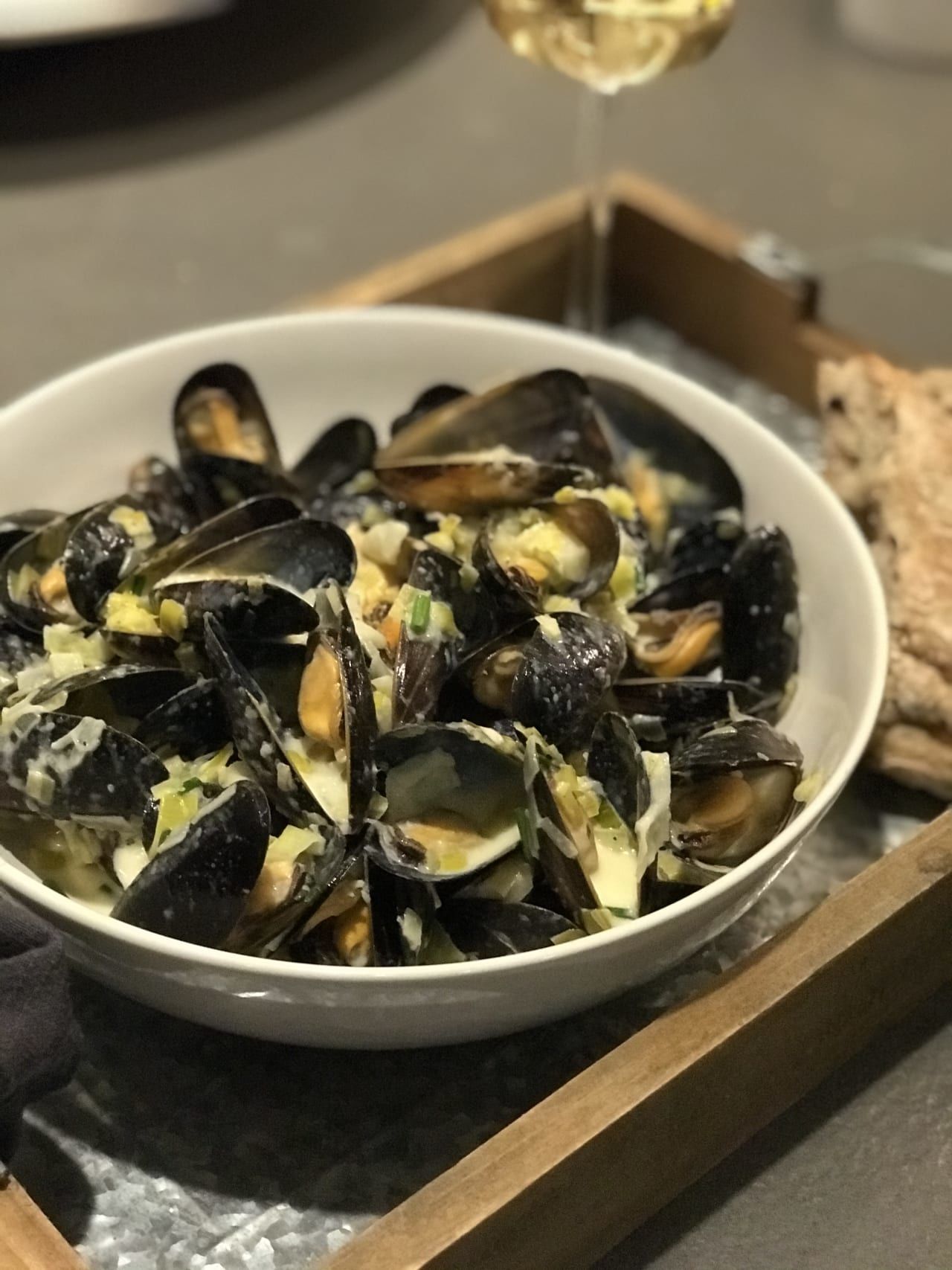 Creamy Cider Apple Mussels