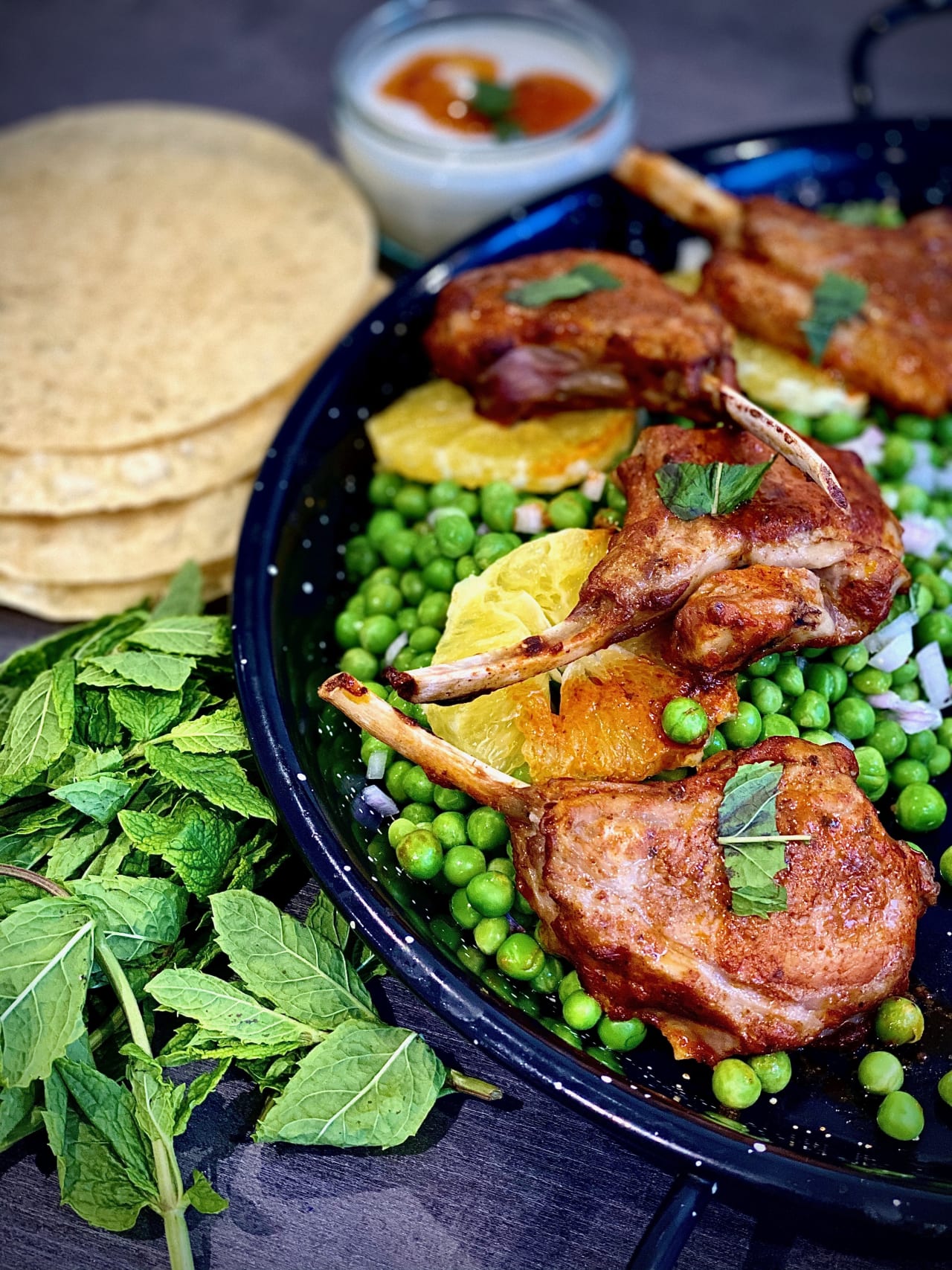 Tandoori Lamb with Pea Salad