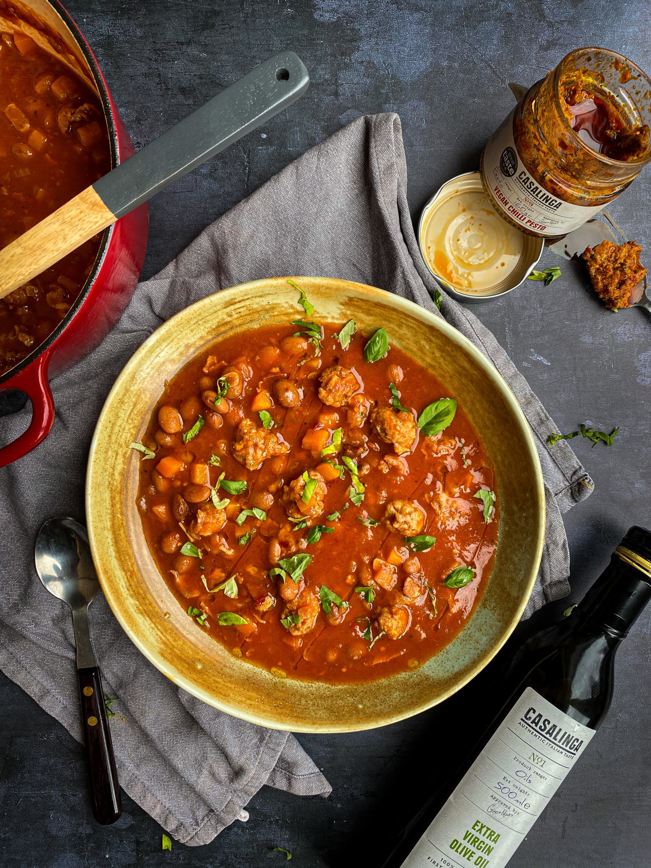 Meatballs & Borlotti Bean Soup