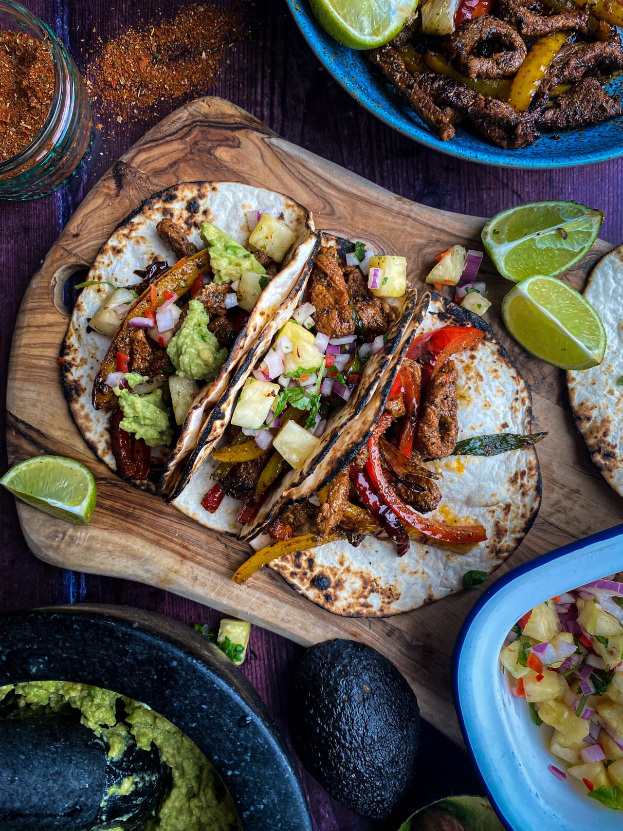 Steak Fajitas with Pineapple Salsa