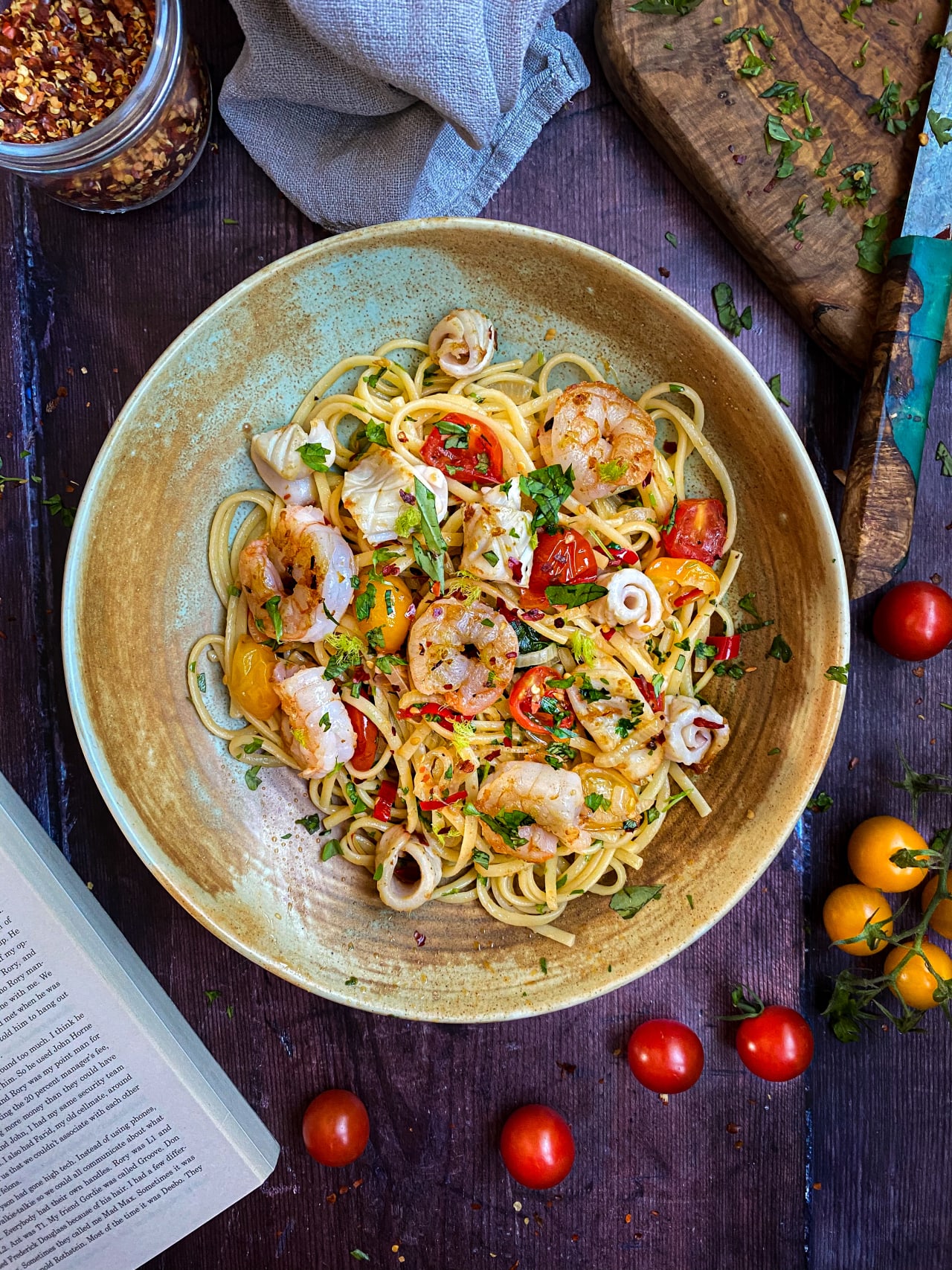Chilli Prawn & Squid Linguine