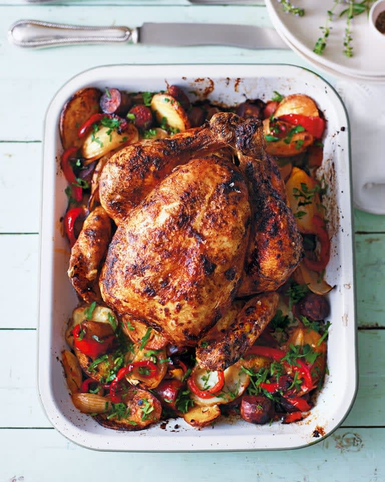 Paprika-roast Chicken with Potatoes & Peppers