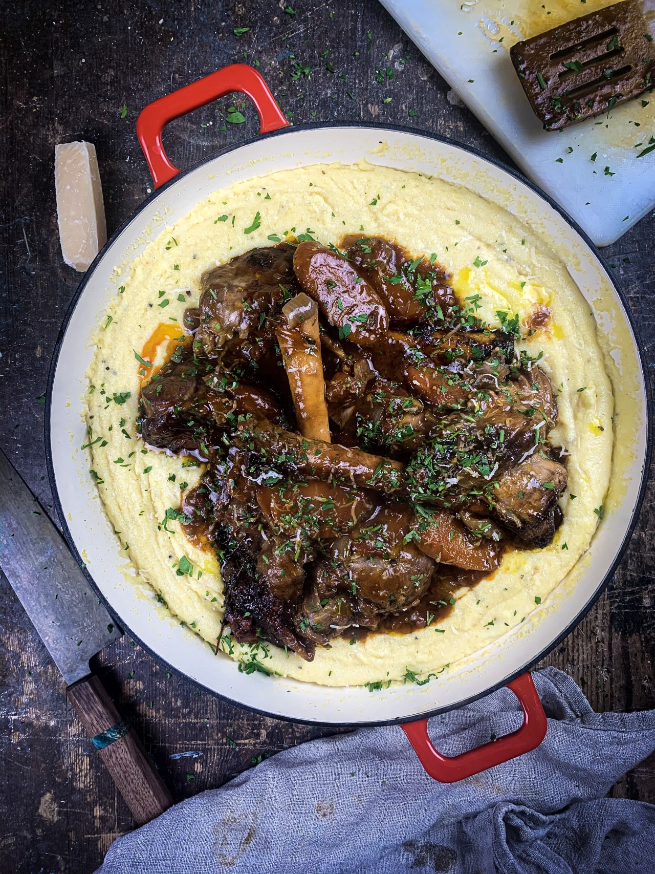 Lamb shanks in a tomato sauce