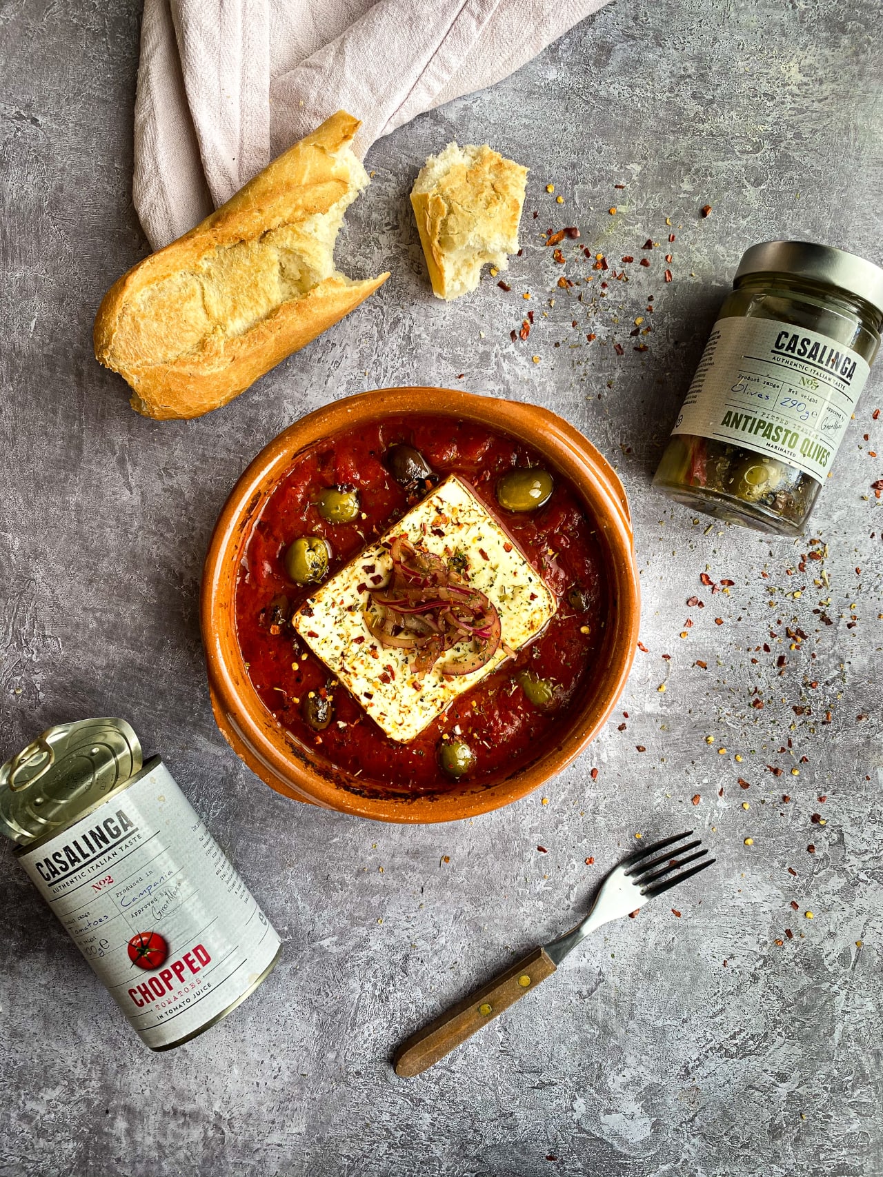 Baked Feta with Pickled Onions