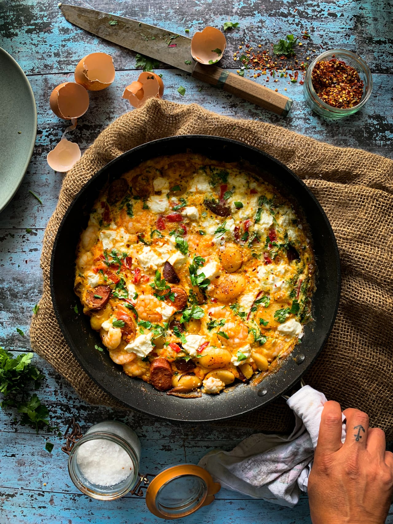 Chorizo & Prawn Frittata