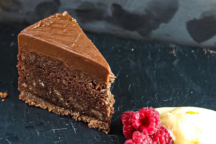 Chocolate Torte with Honey Ice Cream