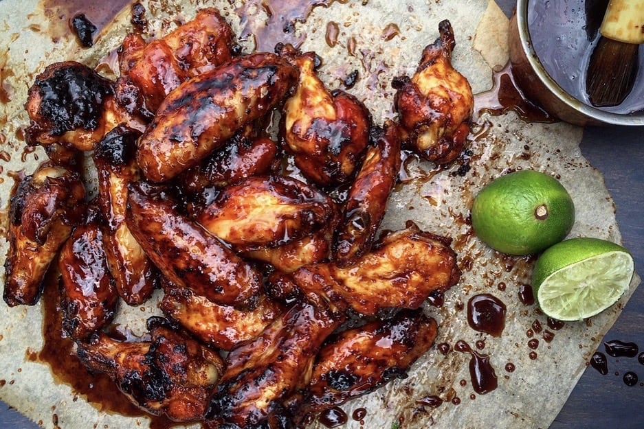 Smokey Bourbon glazed chicken wings