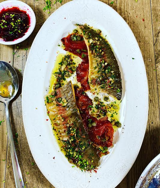 Pan Fried Fillet of Trout with Serrano Ham