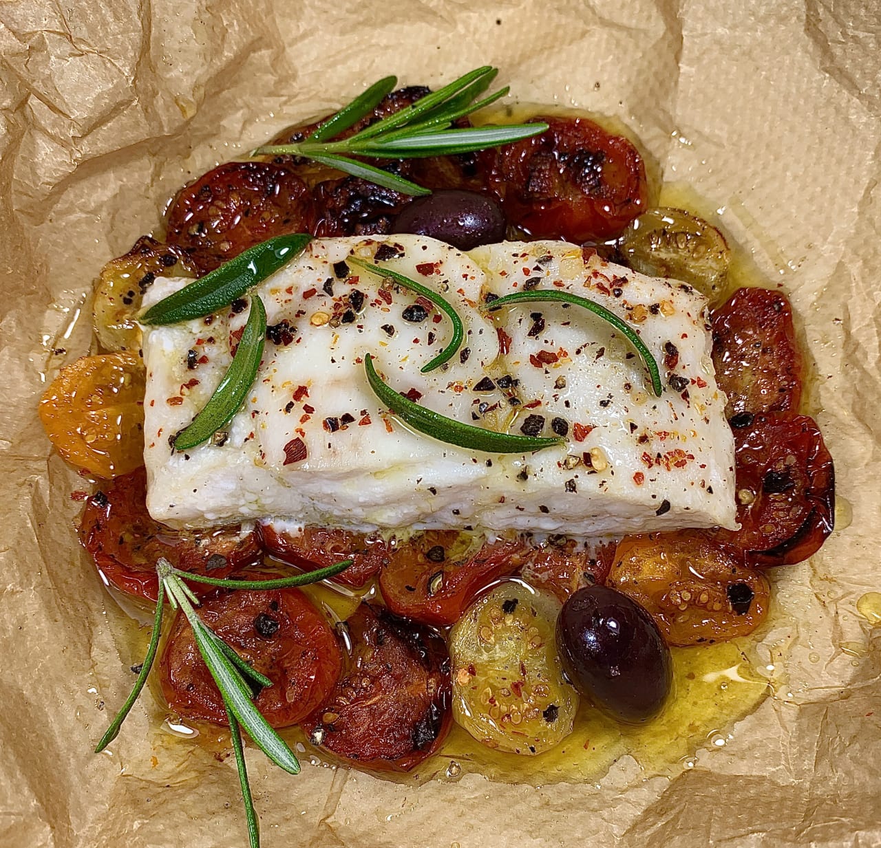Hake with Roasted Tomatoes