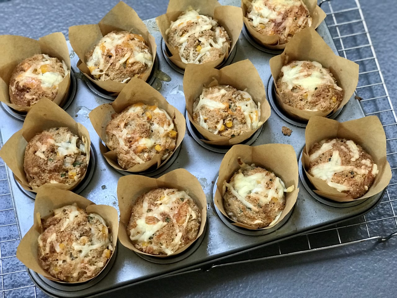 Savoury Cheese and Sweetcorn Muffins
