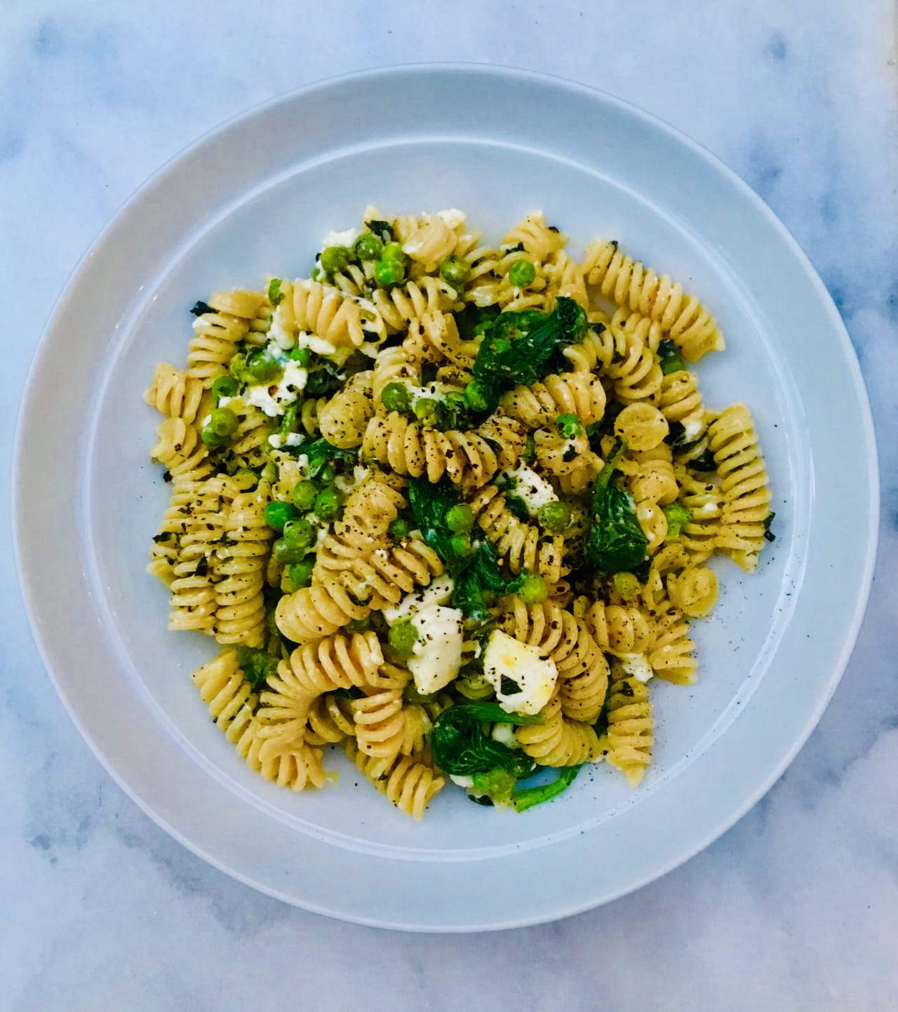 Feta, Pea, Mint and Lemon Pasta