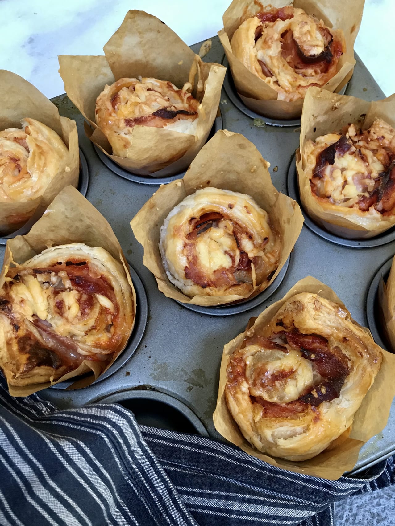 Cheese and Ham Pastry Twirls