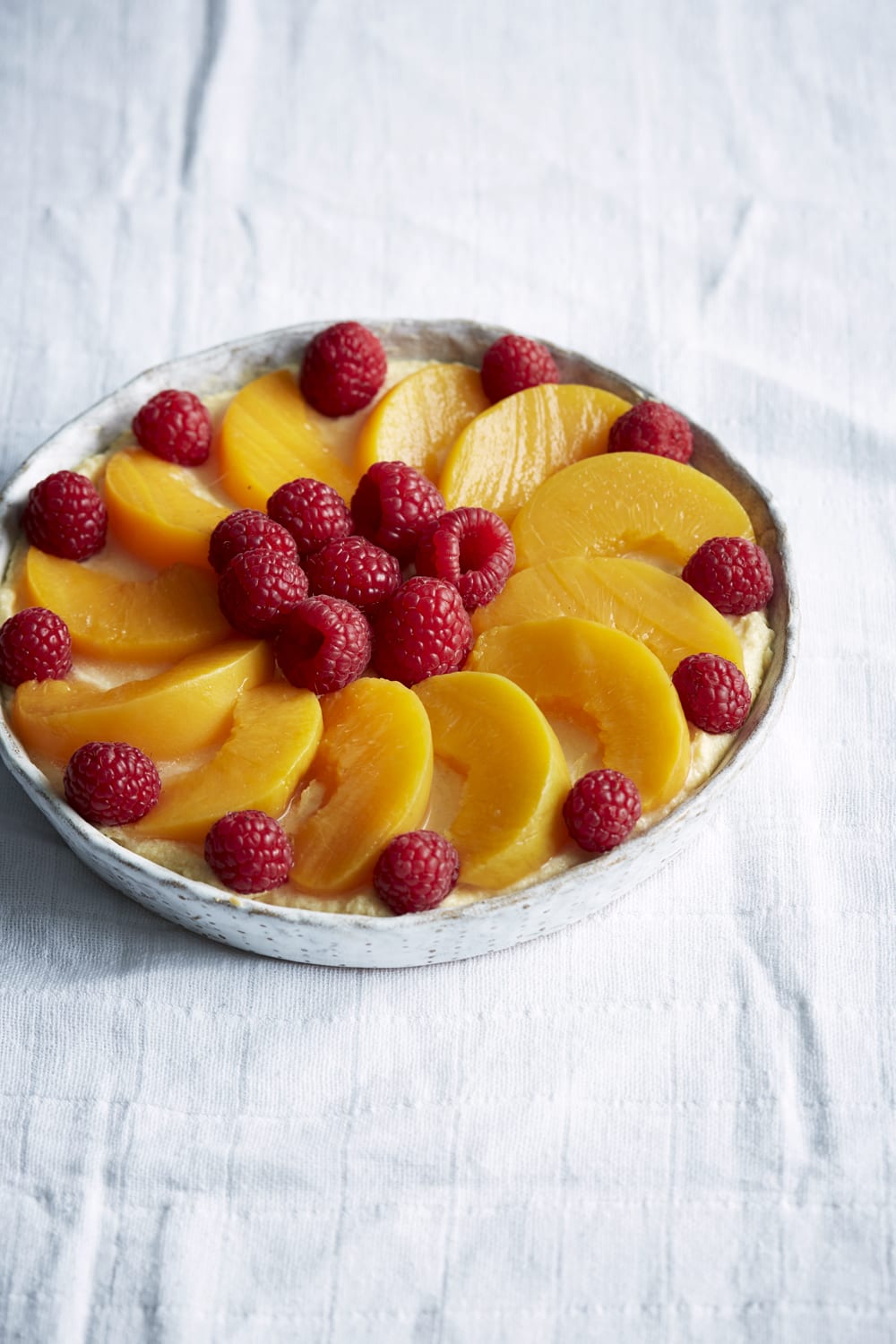 Peach and Raspberry 'Panic' Pudding
