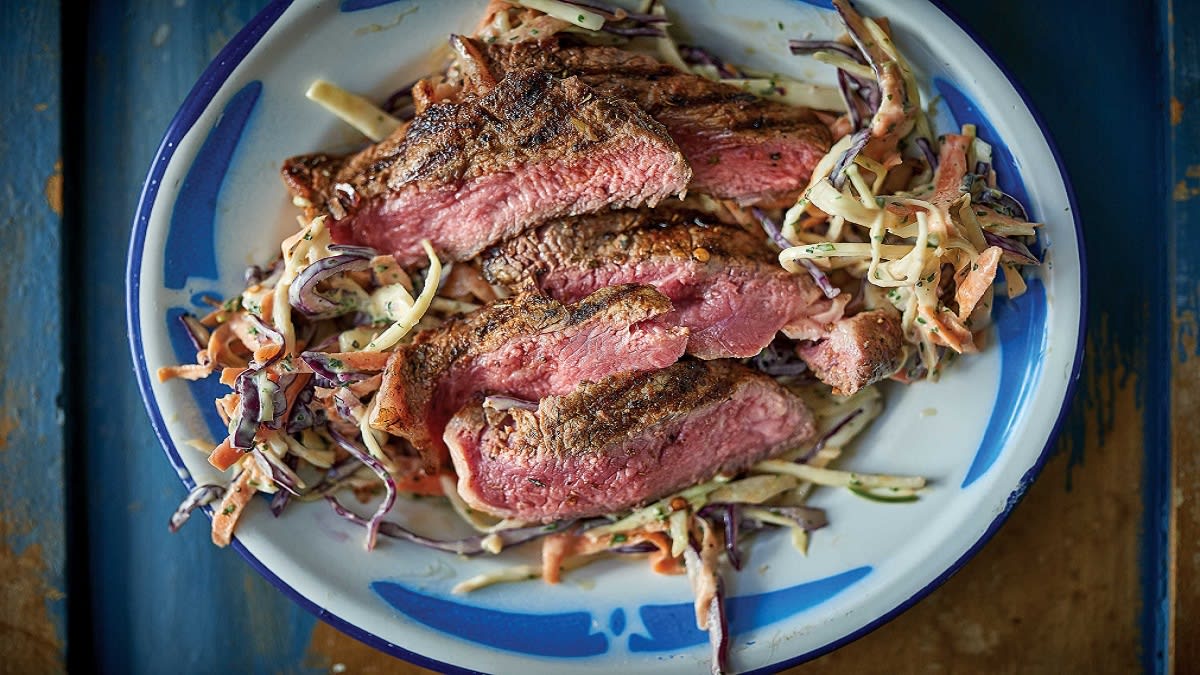 Jody Spencer's BBQ'd beef with chimichurri slaw