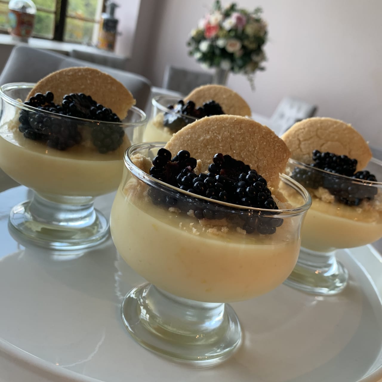Lemon Posset + Almond Shortbread