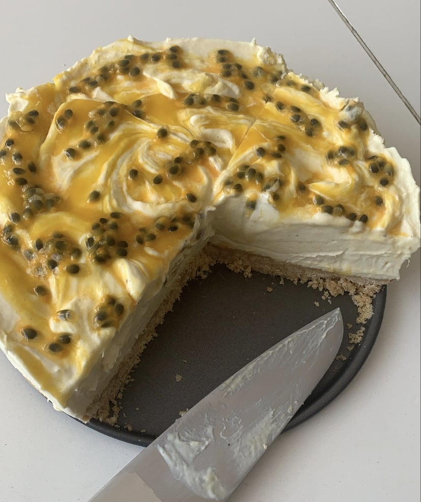 Mango + Passionfruit Cheesecake
