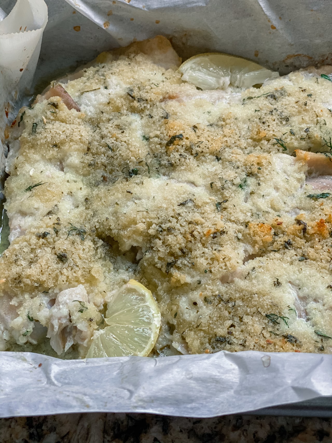 Lemon Herb Panko Crusted Snapper
