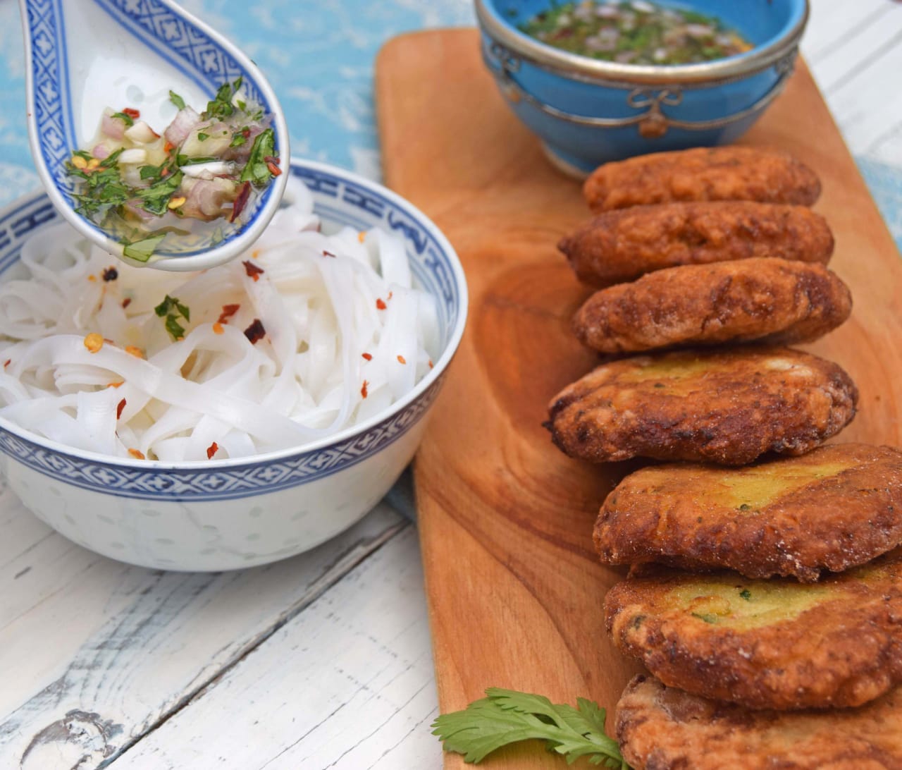 Thai Fish Cakes with Noodles